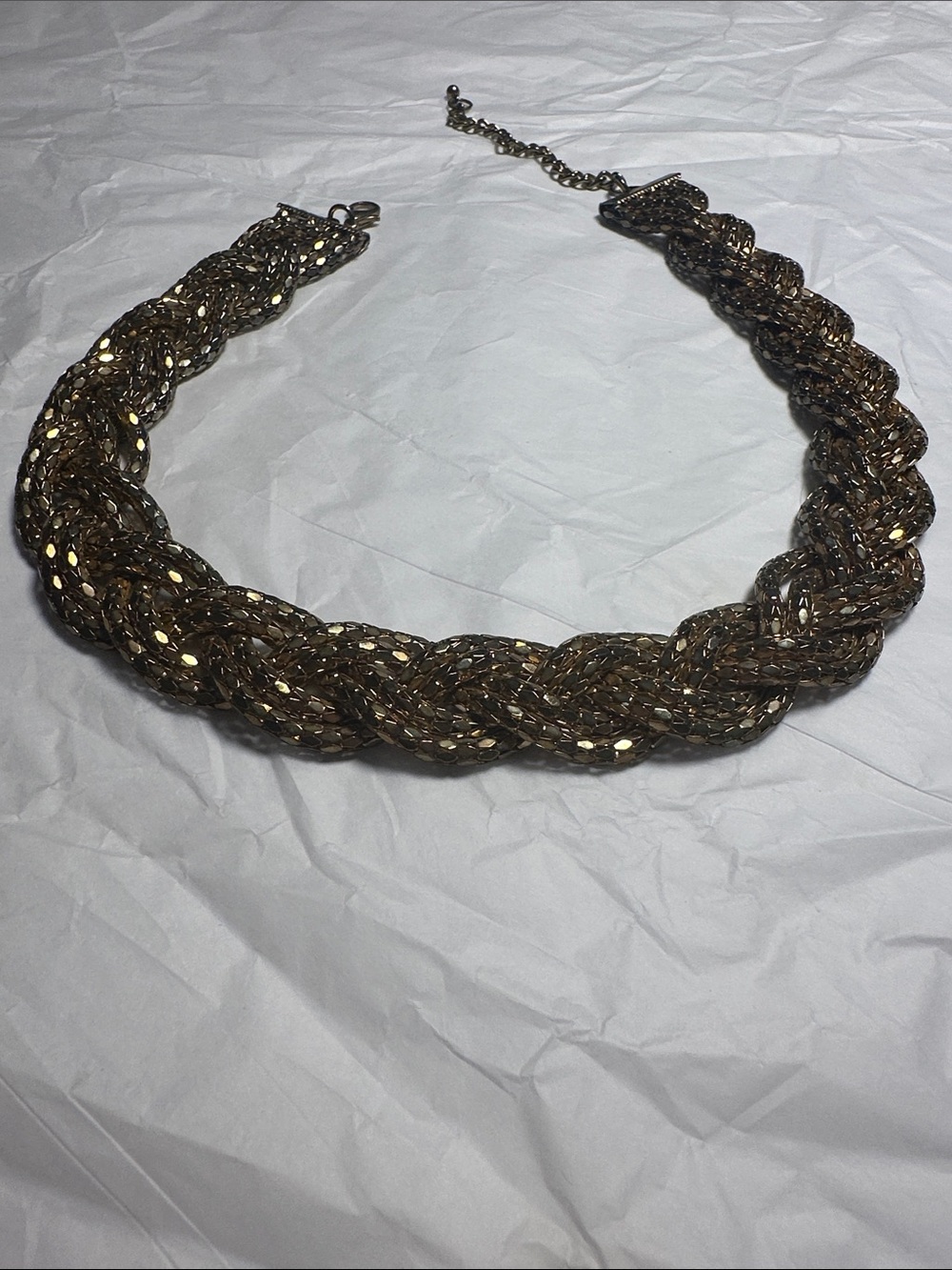 Source Unknown Braided Sparkle Necklace - Gold